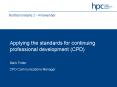 Applying the standards for continuing professional development CPD Mark Potter CPD Communications Ma PowerPoint PPT Presentation