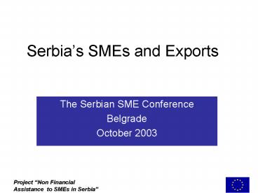 Serbias SMEs and Exports