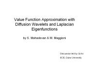 Value Function Approximation with Diffusion Wavelets and Laplacian Eigenfunctions