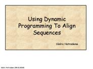 Using Dynamic Programming To Align Sequences