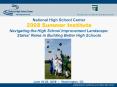 National High School Center 2008 Summer Institute Navigating the High School Improvement Landscape: PowerPoint PPT Presentation