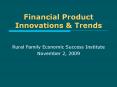 Financial Product Innovations PowerPoint PPT Presentation