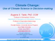 Climate Change: Use of Climate Science in Decisionmaking