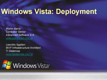 Windows Vista: Deployment