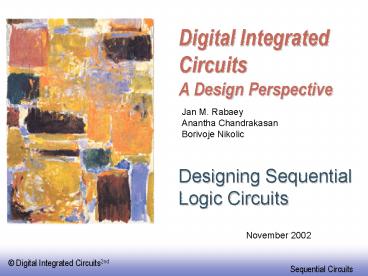 Digital Integrated Circuits A Design Perspective