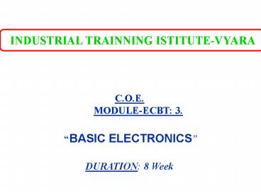 INDUSTRIAL TRAINNING ISTITUTEVYARA