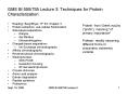 GMS BI 555755 Lecture 3: Techniques for Protein Characterization PowerPoint PPT Presentation