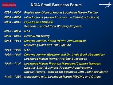 NDIA Small Business Forum