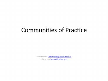 Communities of Practice