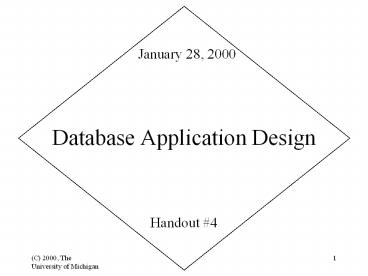 Database Application Design