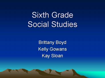 Sixth Grade Social Studies
