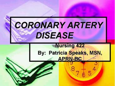 CORONARY ARTERY DISEASE