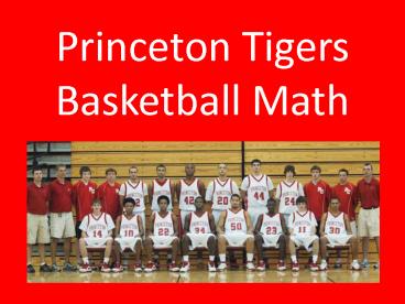 Princeton Tigers Basketball Math