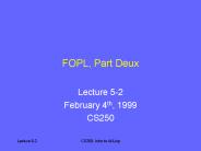 FOPL, Part Deux