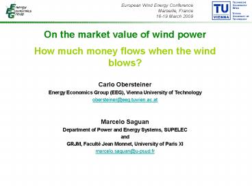 On the market value of wind power