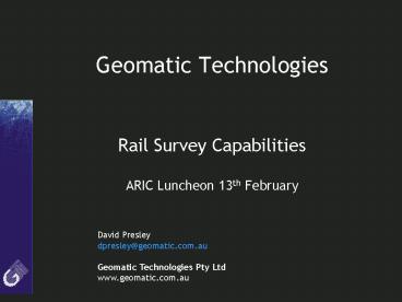 Geomatic Technologies