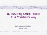 II' Surviving Office Politics In A Christians Way