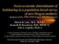 Socioeconomic determinants of bedsharing in a populationbased survey of new Oregon mothers: Analysis PowerPoint PPT Presentation
