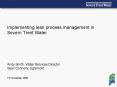 Implementing lean process management in Severn Trent Water Andy Smith, Water Services Director Sean PowerPoint PPT Presentation