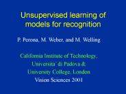 Unsupervised learning of models for recognition