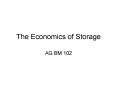 The Economics of Storage
