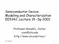 Semiconductor%20Device%20Modeling%20and%20Characterization%20EE5342,%20Lecture%2019%20-Sp%202002 PowerPoint PPT Presentation
