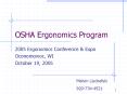 OSHA Ergonomics Program PowerPoint PPT Presentation