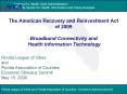 The%20American%20Recovery%20and%20Reinvestment%20Act%20of%202009%20Broadband%20Connectivity%20and%20Health%20Information%20Technology PowerPoint PPT Presentation