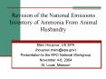Revision of the National Emissions Inventory of Ammonia From Animal Husbandry PowerPoint PPT Presentation