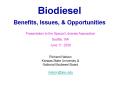 Biodiesel Benefits, Issues, PowerPoint PPT Presentation