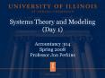Systems Theory and Modeling Day 1 Accountancy 304 Spring 2008 Professor Jon Perkins PowerPoint PPT Presentation