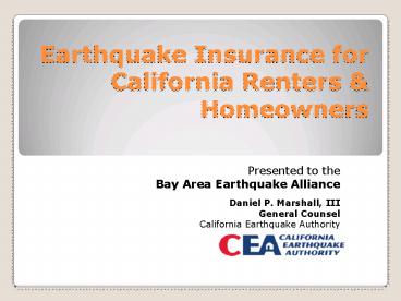 Earthquake Insurance for California Renters