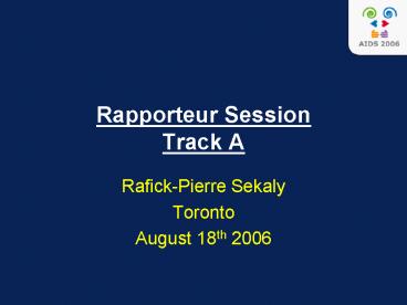 Rapporteur Session Track A