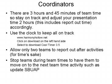 Coordinators