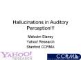Hallucinations in Auditory Perception PowerPoint PPT Presentation