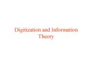 Digitization and Information Theory