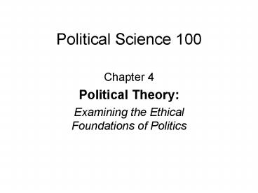 Political Science 100