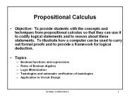 Propositional Calculus