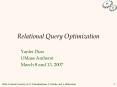 Relational Query Optimization PowerPoint PPT Presentation