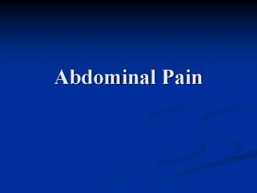 Abdominal Pain