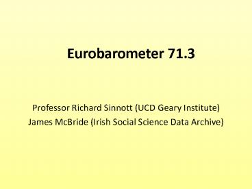 Professor Richard Sinnott (UCD Geary Institute)