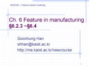 Ch' 6 Feature in manufacturing 6'2'3 6'4