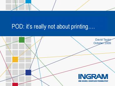 POD: its really not about printing'