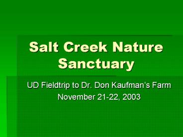 Salt Creek Nature Sanctuary