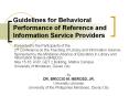 Guidelines for Behavioral Performance of Reference and Information Service Providers PowerPoint PPT Presentation