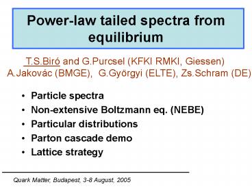 Particle spectra