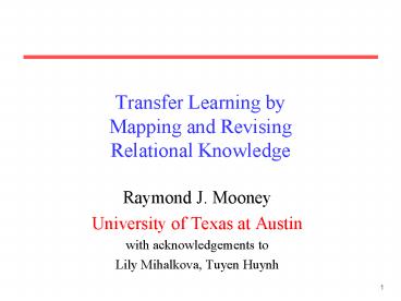 Transfer Learning by Mapping and Revising Relational Knowledge