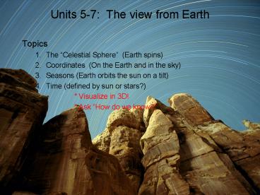 Units 57: The view from Earth