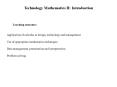 Technology Mathematics II: Introduction PowerPoint PPT Presentation