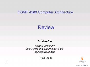 COMP 4300 Computer Architecture Review
